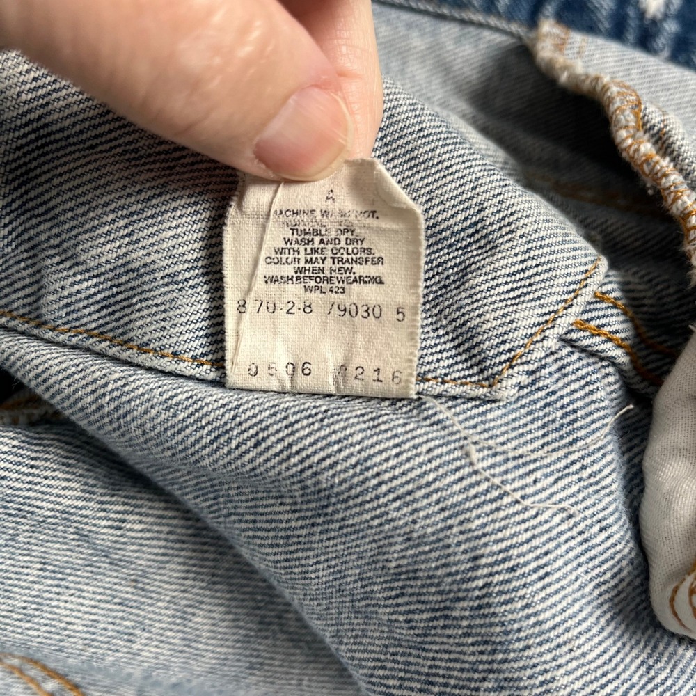 Vintage Levis 70506-0216 Denim Trucker Jacket 44R Made in the USA Distressed - Picture 6 of 13